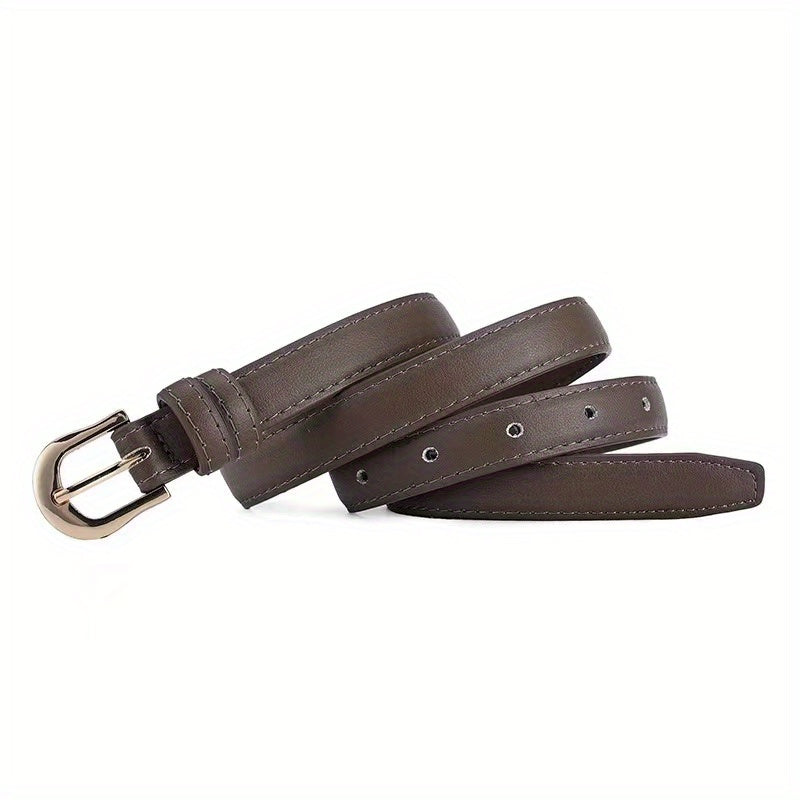 Men's Buckle Belts Car Suture Slim Belt for Trousers Jeans
