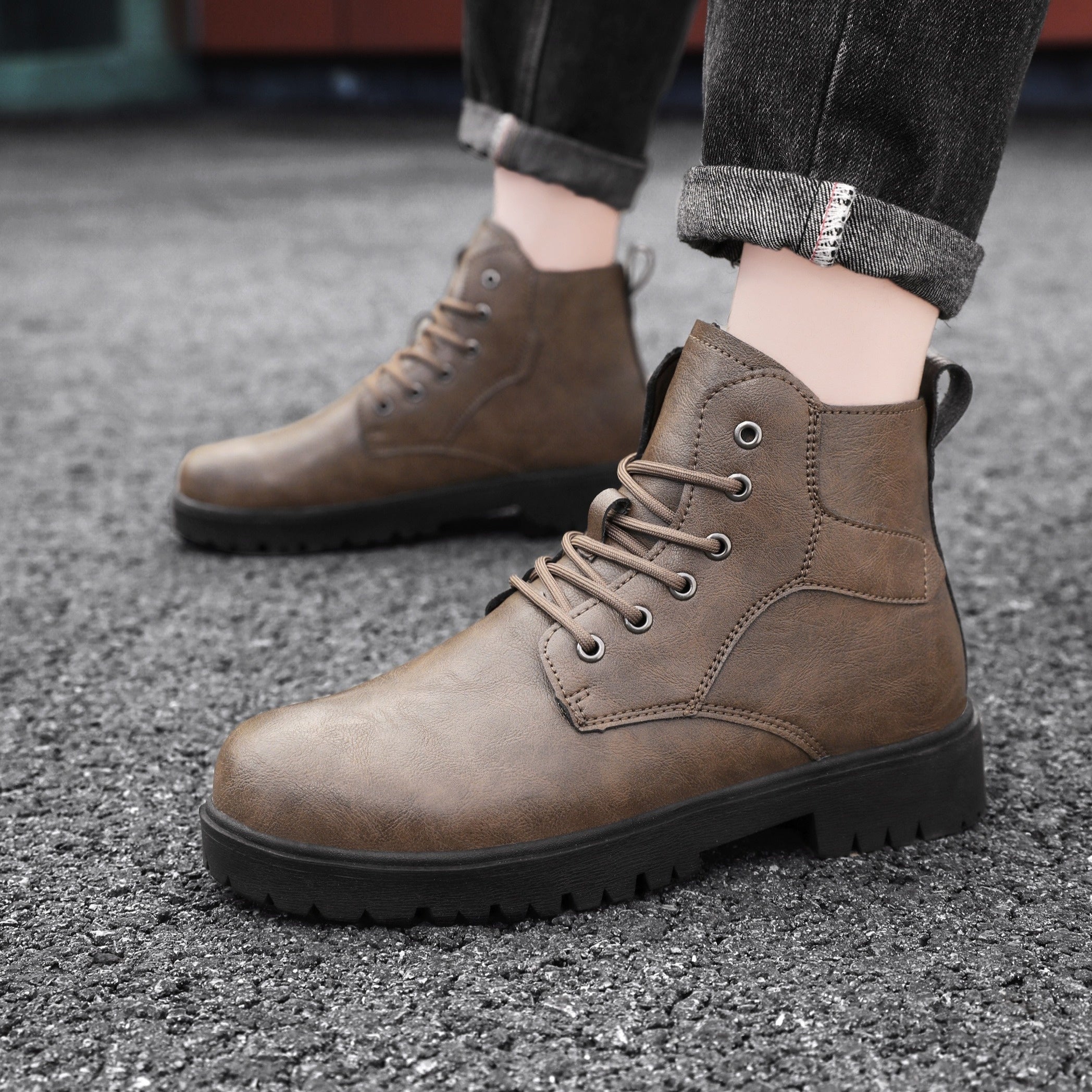 Men's Comfy Riding Boots Non Slip Vintage Shoes for Outdoor Activities