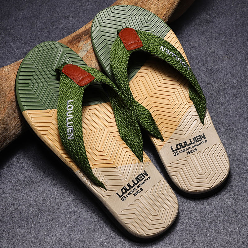 Men's Quick Drying Block Flip Flops Slides