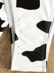 Cow Print Halter Tie Neck Bikini & Wrap Cover Up Set