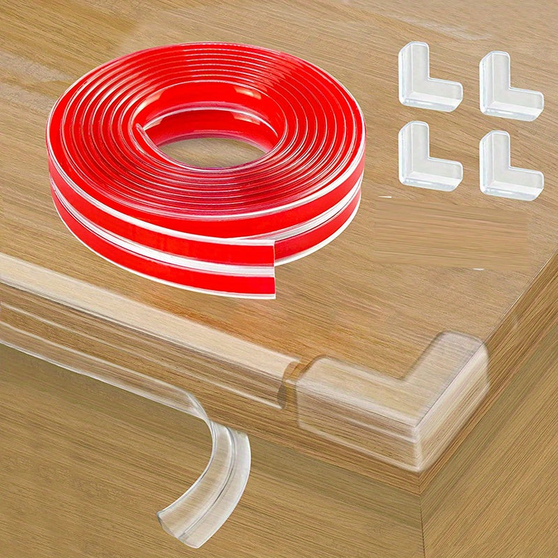 Baby Proofing 199 Clear Edge Protector Strip With Silicone Corner Protector