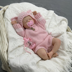 17in Soft Vinyl Baby Reborn Doll Light Beige, Blood Vessels Cloth Body Girl