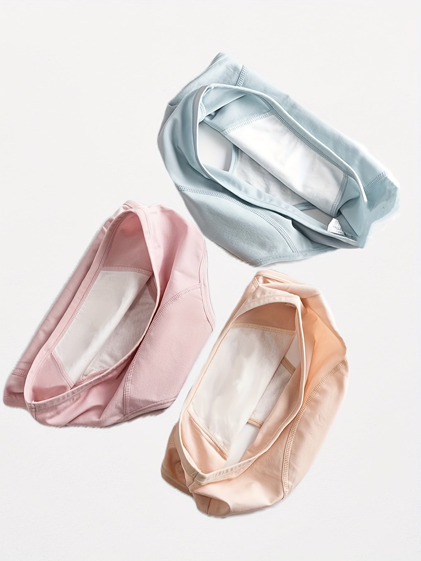 3pcs Solid Menstrual Period Panties Anti Leak