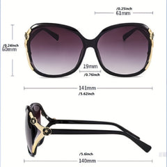 Round Frame Sunglasses Hollow Out Camellia Decor UV400
