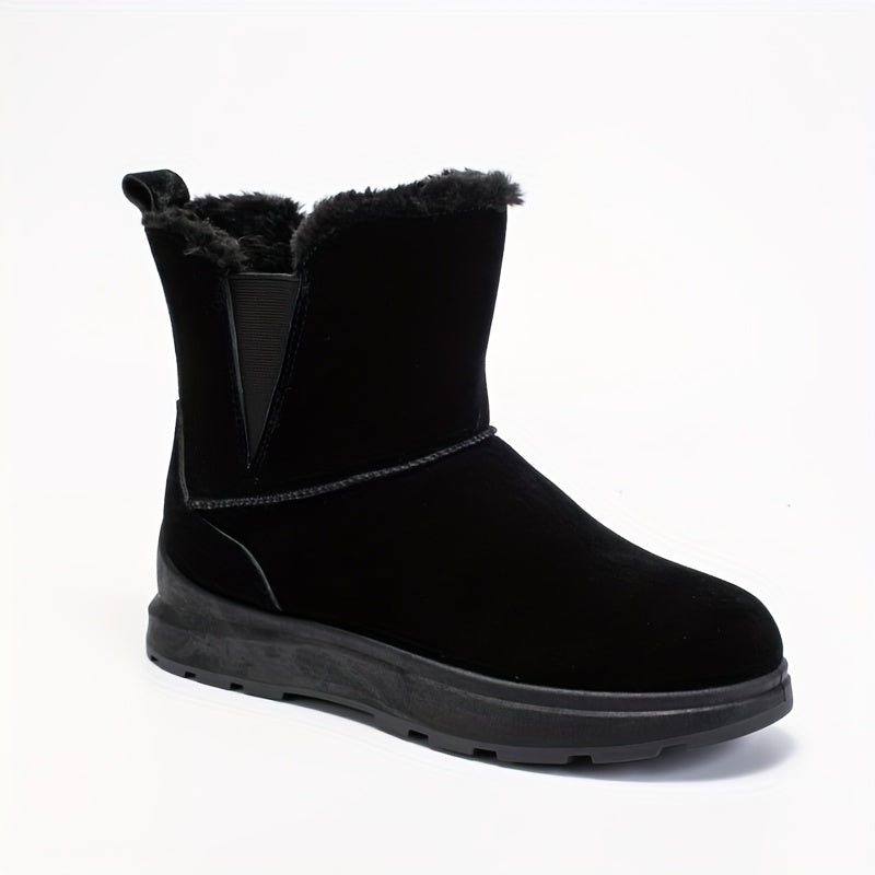 Women's Solid Platform Snow Boots Casual Plush Warm Shoes