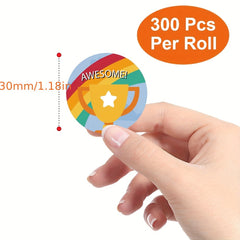 300pc Cartoon Animal Stickers for School Rewards & Encouragement