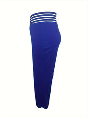 Wide Leg Trousers High Rise Criss Cross V Waist