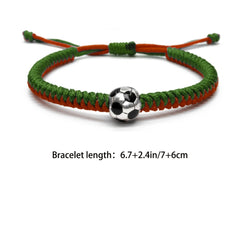 2 Pcs Soccer Baseball Bracelets for Women Team Spirit Game Decor Handwoven Brac