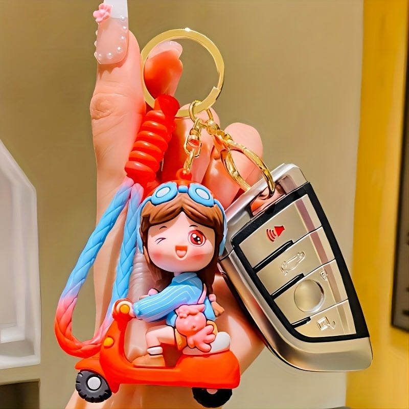 Cartoon Couple Keychain Pendant for Car Keys Backpacks Wallets