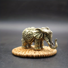 Solid Brass Elephant Keychain Men Handle Antique Pendant