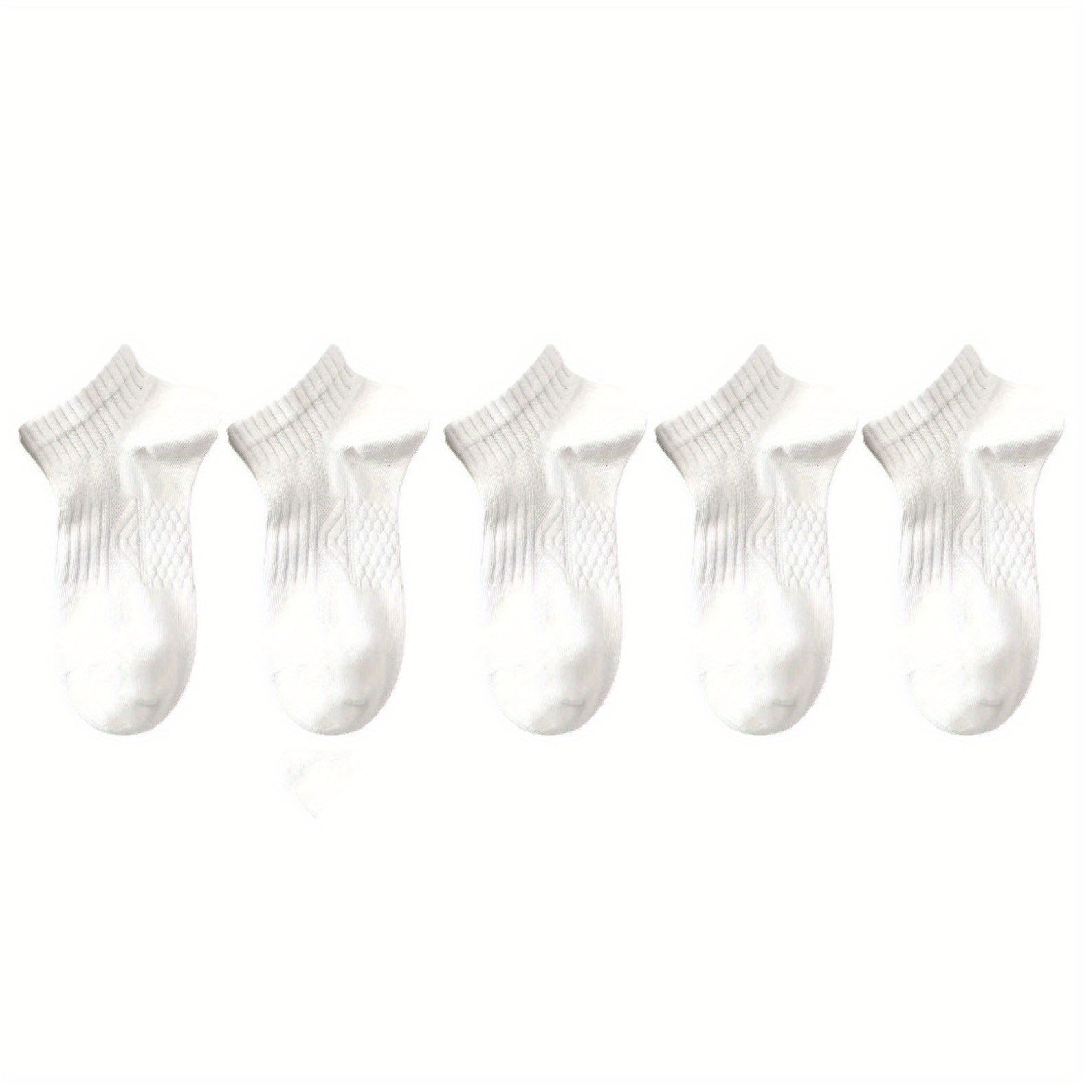 5 Pairs Sports Crew Socks Comfy & Breathable Women's Stockings
