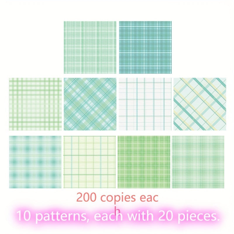 200 Sheets Sticky Note Paper Memo Fruit Party Plaid Decoration for Office