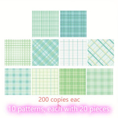 200 Sheets Sticky Note Paper Memo Fruit Party Plaid Decoration for Office