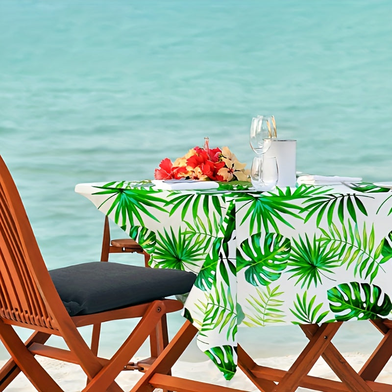 Hawaiian Palm Leaf Tablecloth Disposable Tropical Tablecloth for Jungle Party