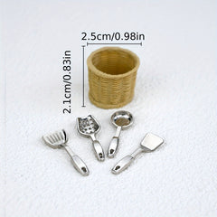 Mini Kitchenware 4Pc Set Dollhouse Ornament Doll House Accessories
