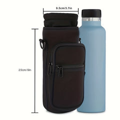 Portable Water Bottle Bag with Shoulder Strap for Outdoor Activities