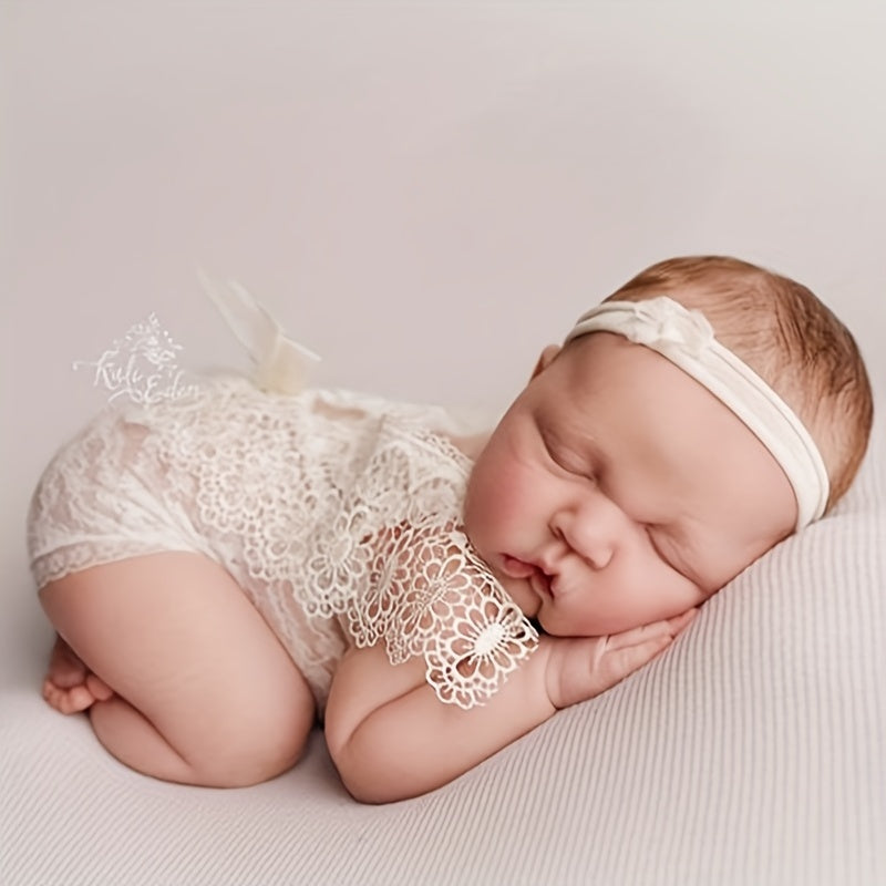 Newborn Lace Hollow Photography Clothing 0-3 Months Baby Photo Outfit Set