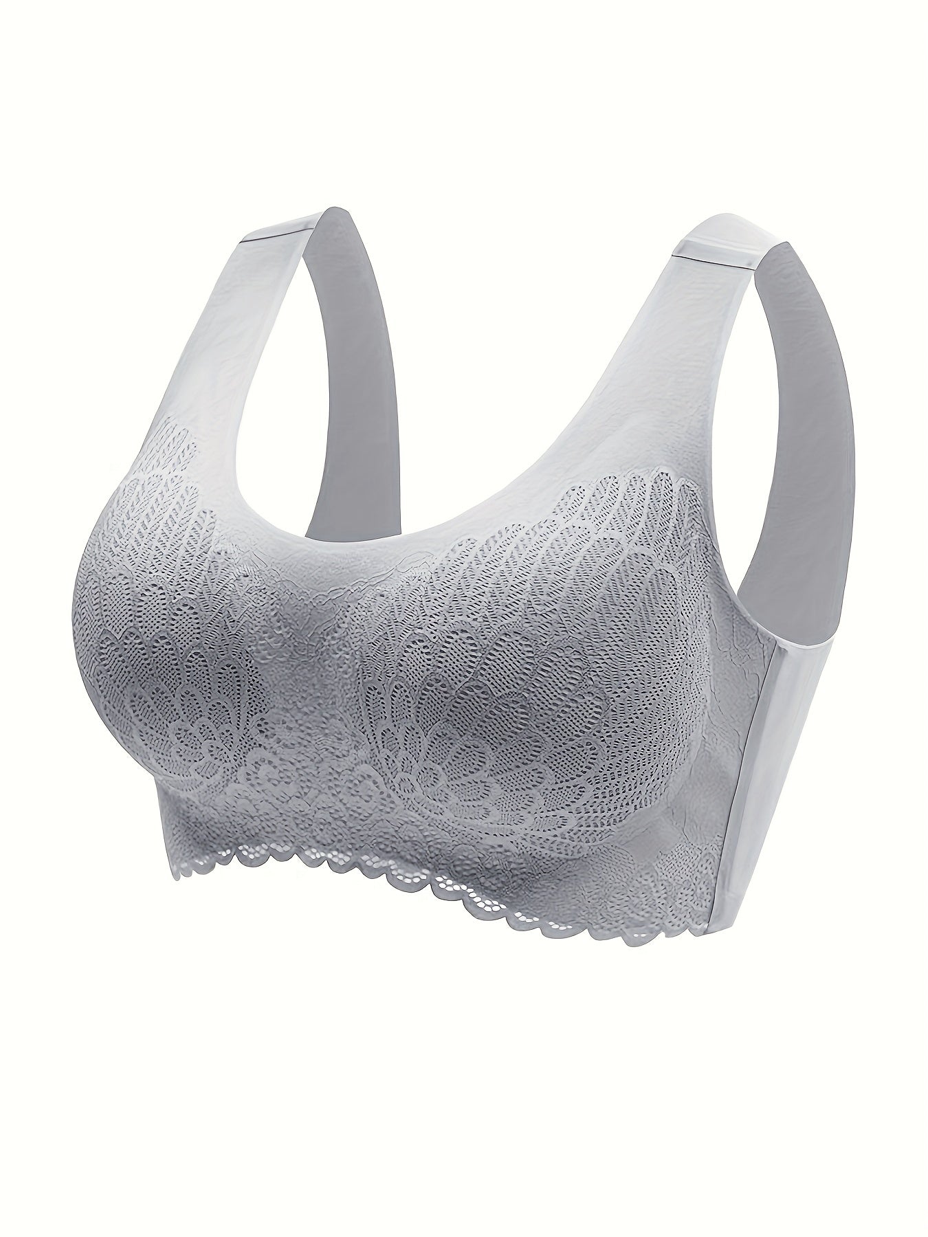 Lace Wireless Bra Comfy Scallop Trim Bra Tank