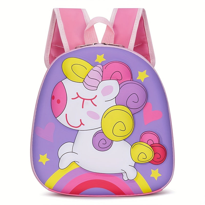 Kids Cartoon Unicorn Printed Backpack Large Capacity 3D Travel School Bag