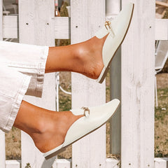 Women's Pointed Toe Mules & Comfy Metallic Slip On Slides