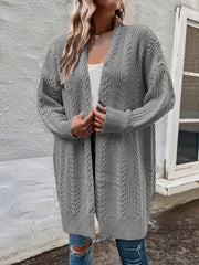 Cable Knit Open Front Cardigan