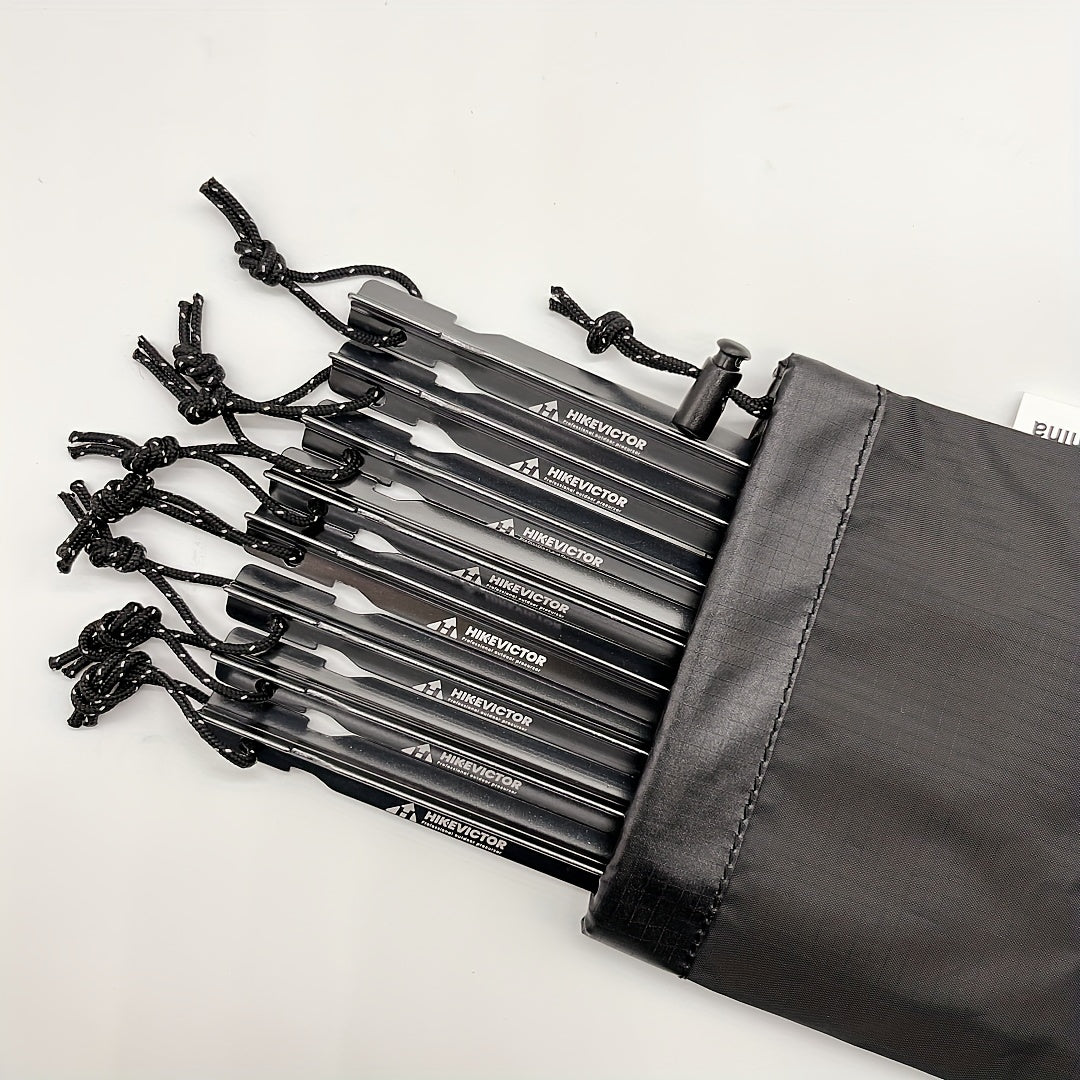 8pcs Aluminum Tent Stakes with Reflective Rope Lightweight Pegs