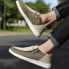 Men's Canvas Slip on Loafer Shoes Lace Up Casual Vintage