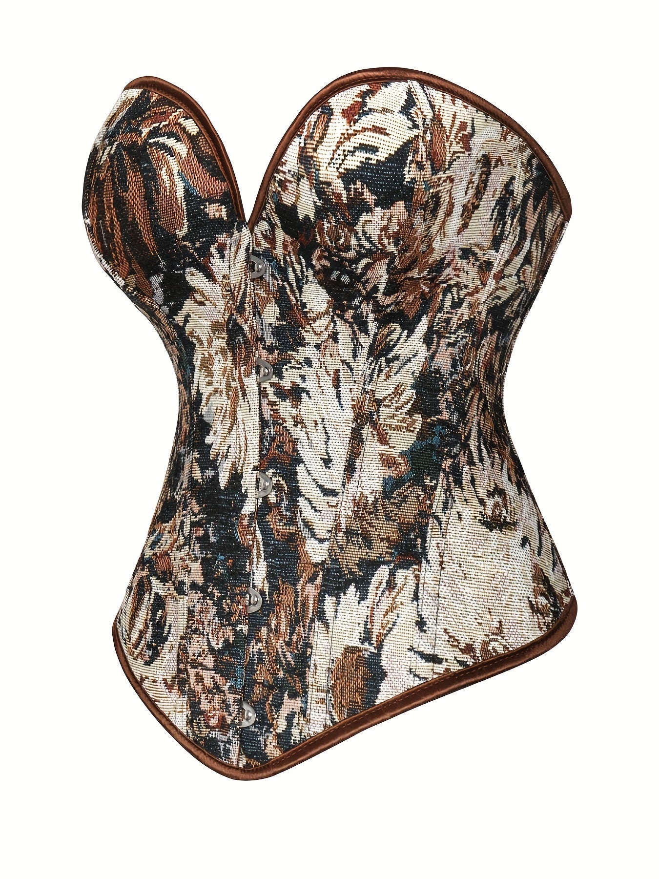 Floral Print Strapless Corset Push Up Lace Body Shaper Lingerie