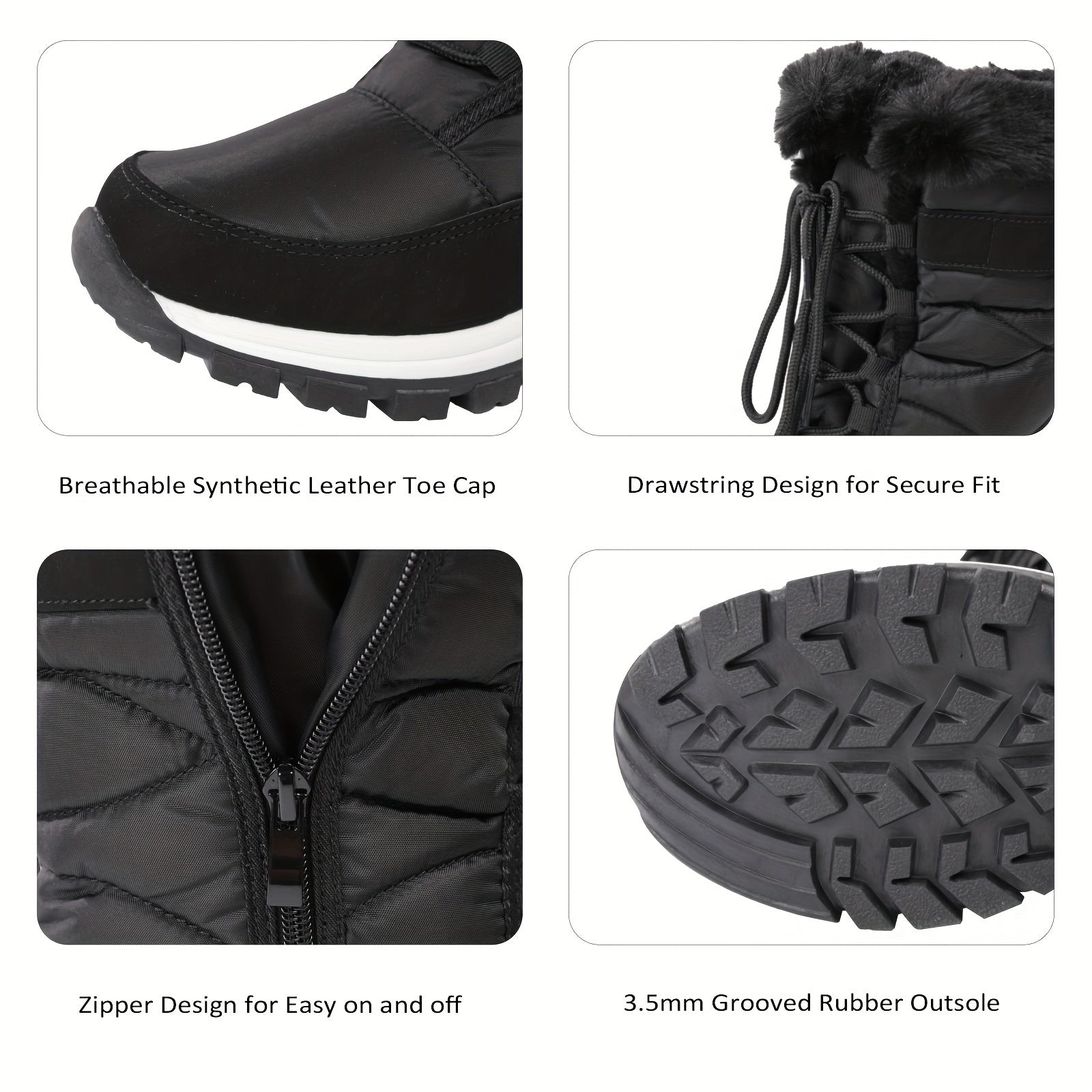 Women's Snow Boots Faux Fur Lined Warm Anti Slip Winter Boot