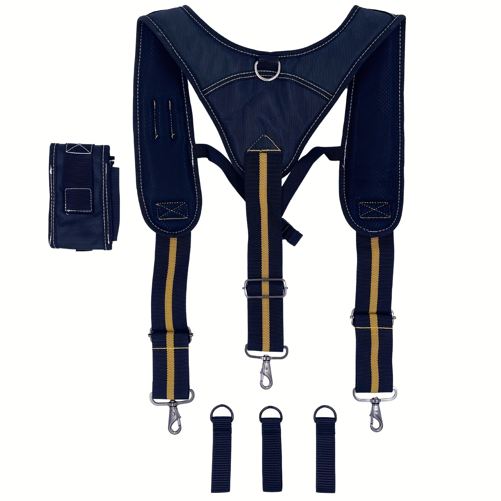 Tool Belt Suspenders with Large Phone Holder & Pencil Holder