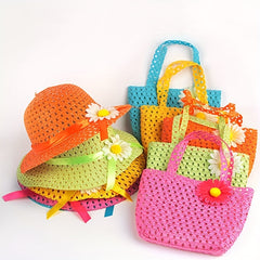 Girls' Sun Hat and Bag Set for Summer Fun