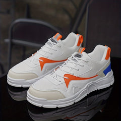 Men's Block Sneakers Wear resistant Non slip Lace Up Mesh Breathable