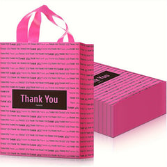 100 Pink Thank You Bags Plastic Merchandise Shopping Bags