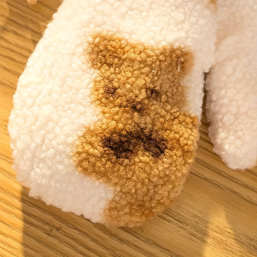 Bear Plush Gloves Girls Winter Warm Gloves