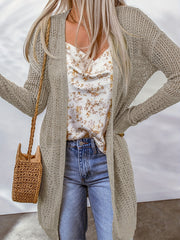 Casual Cardigan Women's Plus Solid Long Sleeve Open Front High Stretch