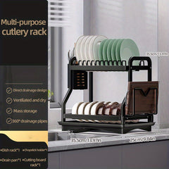 Kitchen Dish Storage And Draining Rack Large Capacity Tableware Water Filter Sto