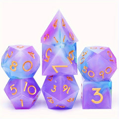 7pcs Sharp Edge Polyhedral Dice Set for Roleplaying Chess Game