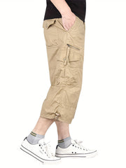 Men's Relaxed Fit Cargo Pants with Zip Pockets