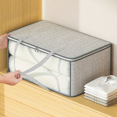 Large Capacity Storage Bag With Handles Portable Non-woven Fabric Clothes Organ