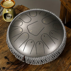 Rattan Braided 30-48cm Tongue Drum Set C Key 13-Tone Titanium Alloy Steel