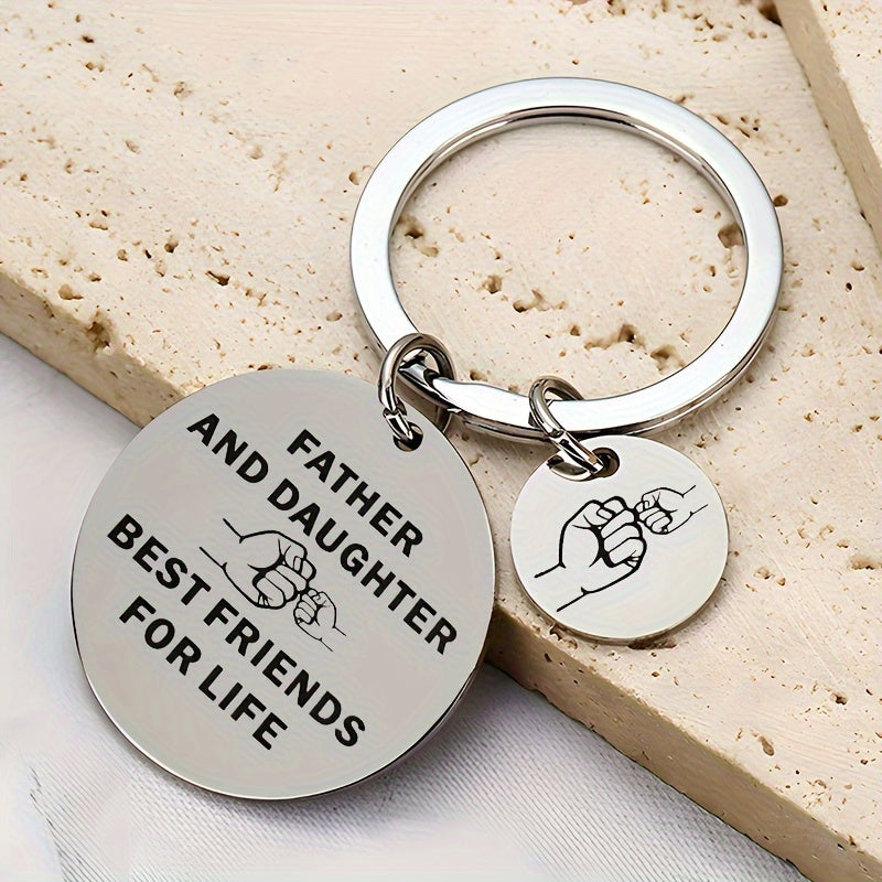 Father And Daughter Friends For Life Keychain Pendant
