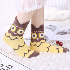 5 Pairs Animal Patterned Women's Cotton Socks