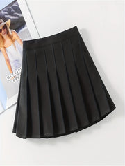 Girls Plain Pleated Skirt High Waist Short Length Casual Kids Summer Clothes