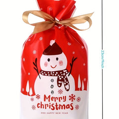 10pcs Christmas Drawstring Bags for Candies, Small Christmas Gifts, and Wrapping