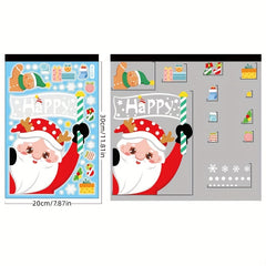 Christmas Decorations Snowman Elk Window Stickers Merry Christmas Window Clings