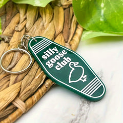 Silly Goose Club Printed Keychain Portable Keyring Purse Car Key Pendant
