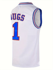 Men's Embroidered Basketball Jersey Stretch Crew Neck Sports Uniform Sleeveless