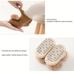 2 Pairs Kids Non-Slip Floor Socks Warm Comfy Toddlers Children's Socks