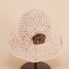 Flower Foldable Sun Hat Seaside Vacation Sun Hat