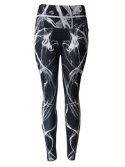 Abstract Printed Yoga Pants Slim Fit High Waist Leggings Women's Activewear